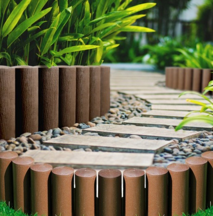 셀파스트 Cellfast  탄성강화프라스틱 화단경계단(화단목)/정원 화단말뚝형/누구나설치가능 /2.3m(23cmx10개)